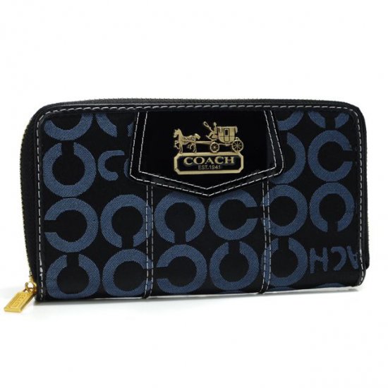 Coach In Signature Large Navy Wallets AXL | Coach Outlet Canada - Click Image to Close